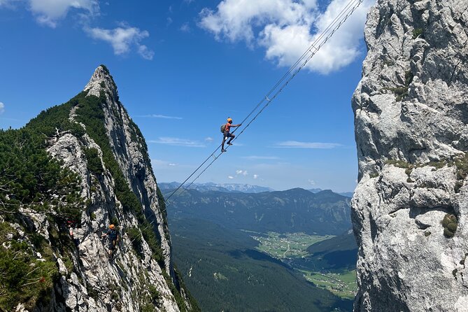 Sky Ladder Experience in Salzkammergut - Gear included: harness, via ferrata set, and helmet