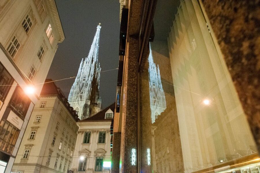 Vienna: Ghosts and Legends Guided Nighttime Walking Tour - St. Stephen’s Cathedral finish: closing the night on a bright landmark