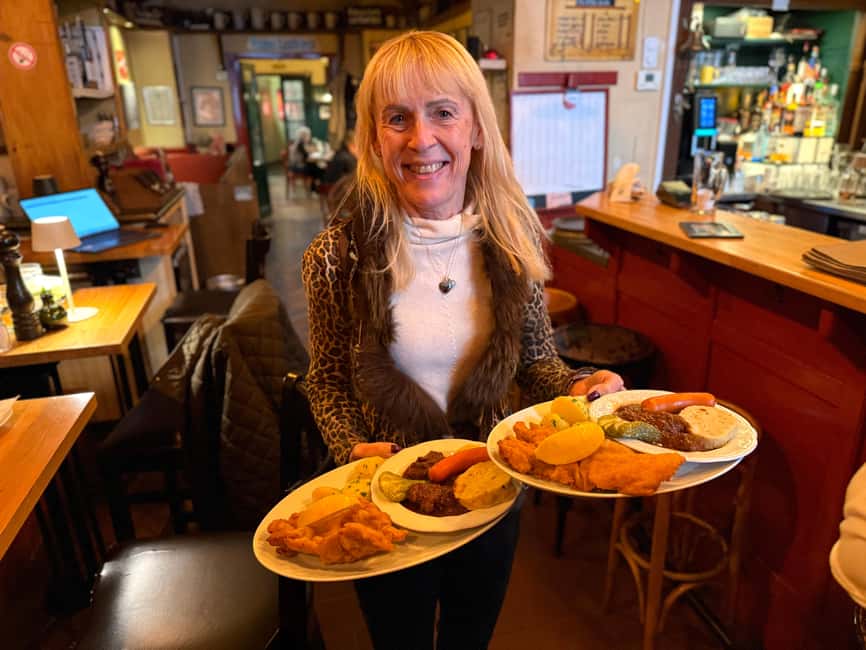 Vienna: Guided Food Tour with 8+ Food Tasting & Secret Dish - Kasëkrainer, open-faced sandwich, and pfiff beer: classic street-to-table comfort